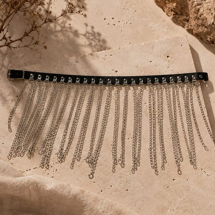 Ceinture Franges de Chaînes Argent