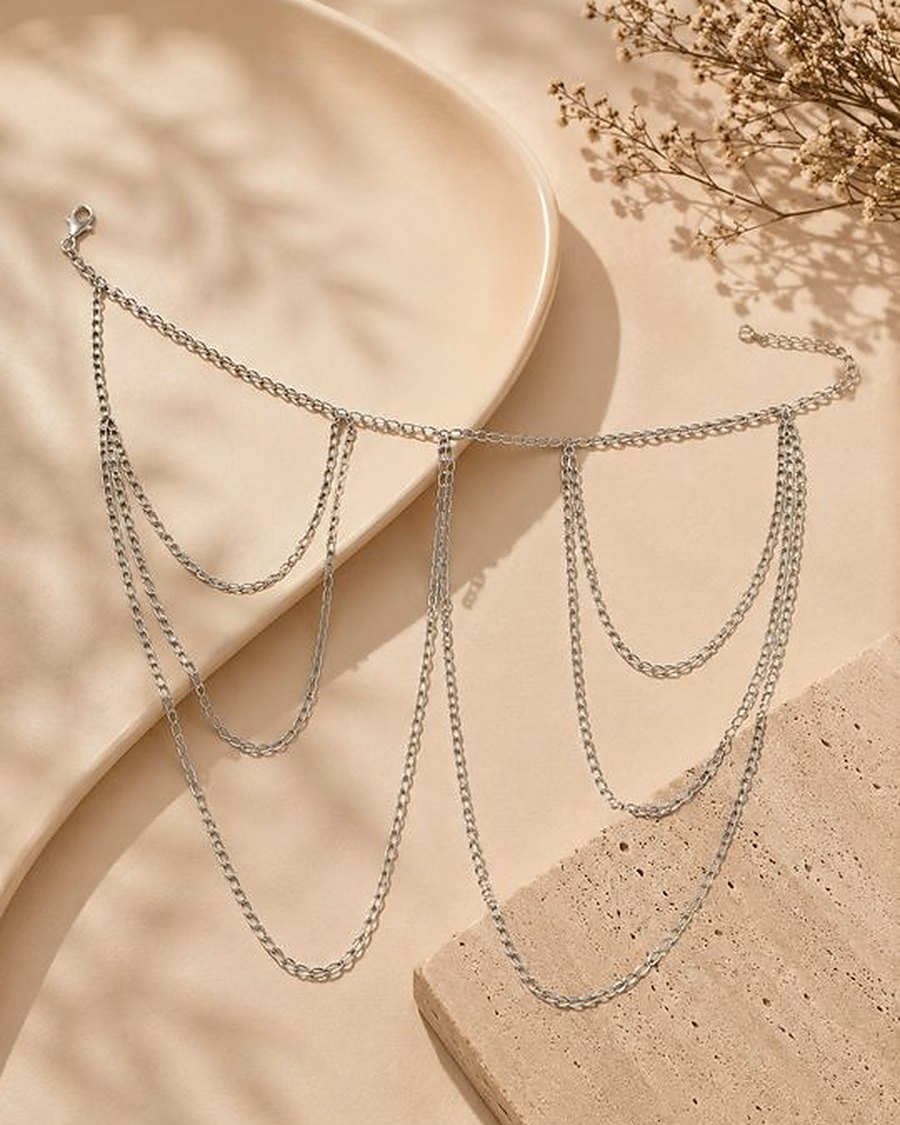 Ceinture Chaîne Argent Drapée