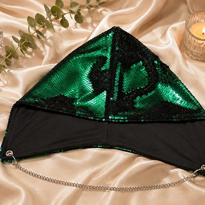 Capuche Sequins Vert Émeraude