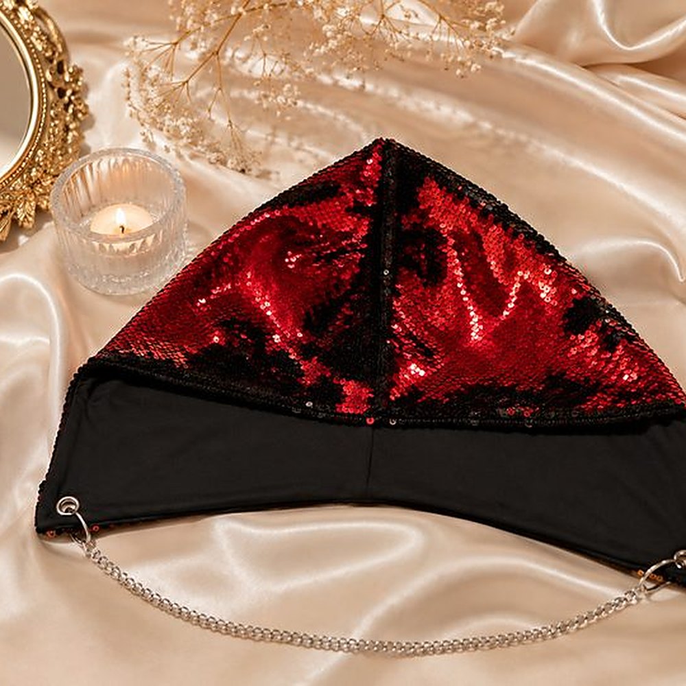 Capuche Sequins Rouge Feu