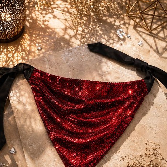 Bandana Sequins Rouge